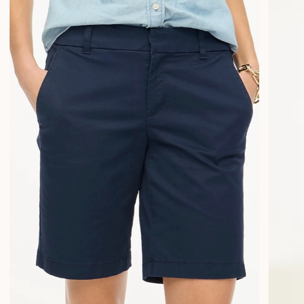 J. Crew Dark Navy Blue Size 14 Women's Bermuda Chino Shorts 8” Preppy